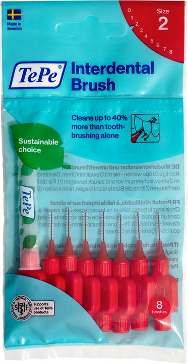 Produktbild TePe Interdentalbürsten Original Rot ISO 2 (8 x, 0.50 mm)