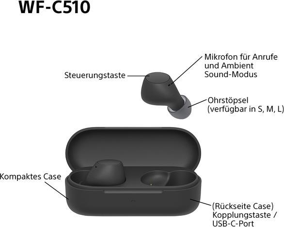 Produktbild Sony WF-C510 (keine Geräuschunterdrückung, 11 h, Kabellos)
