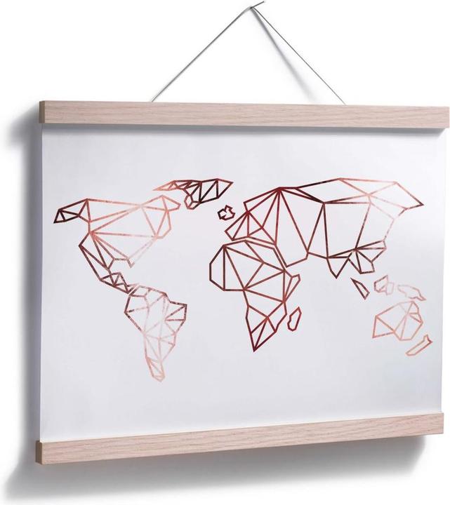 Produktbild Trenddeko Origami Weltkarte - Roségold-Optik (120 x 100 cm)