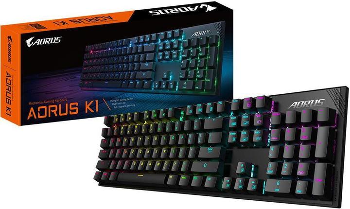 Actual product image Gigabyte AORUS K1, Mechanical gaming keyboard, RGB LED lighting, EN, Black, with cable (Eng. Int., Cable)