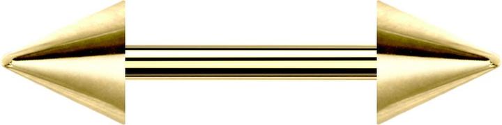 Actual product image Star Piercing Gold-plated barbell with two cones (Surgical steel 316L)