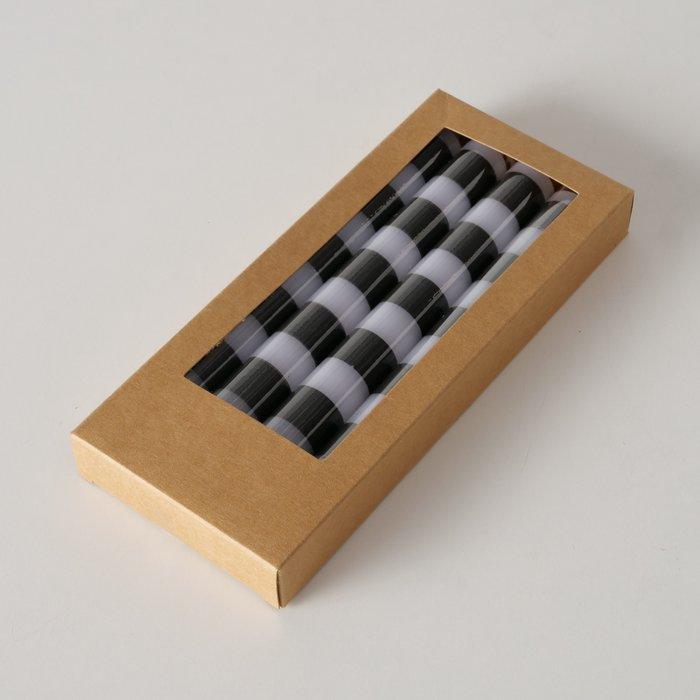 Immagine prodotto Boltze Home Candela a bastoncino a strisce bianco nero 20cm 4pz (4 pz.)