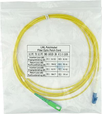Immagine prodotto BlueOptics Cavo patch in fibra ottica simplex LC/APC-SC/UPC monomodale da 10 metri (CAT6, 10 m)