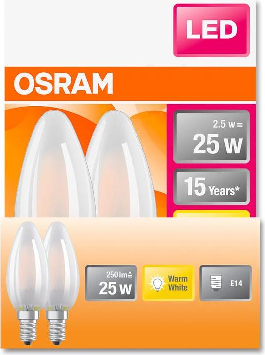 Immagine prodotto Osram Star Classic B25 (E14, 2.50 W, 250 lm, 6 x, F)