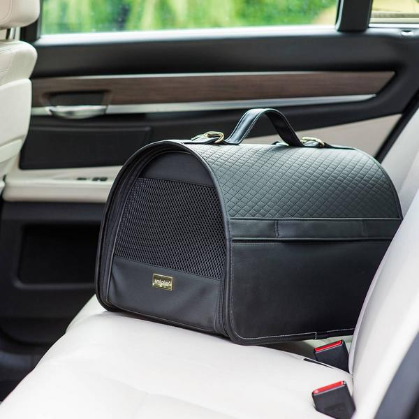 Actual product image amiplay TRANSPORT BOXNEW YORK M 42X26X26CM BLAC (Dog, Foldable, Breathable)