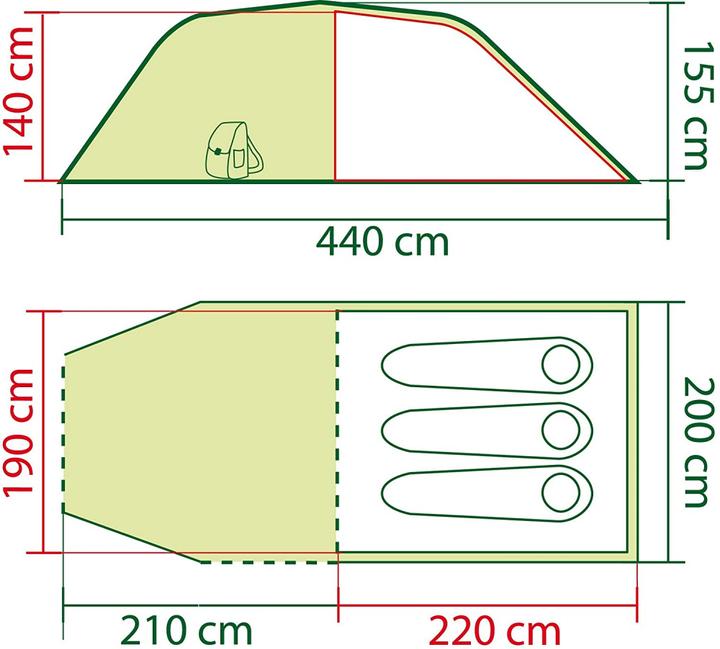 Image du produit Coleman Coastline 3 Plus (Tente tunnel, 7 kg, 3 personnes)