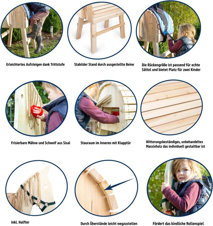 Actual product image small foot Wooden horse