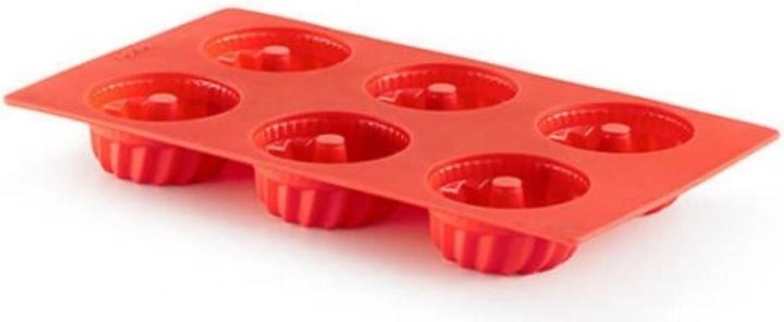 Image du produit Lékué Backform 6er Gugelhopf rot, Ø7 cm h: 3.5 cm, Geschenkbox (7 cm)