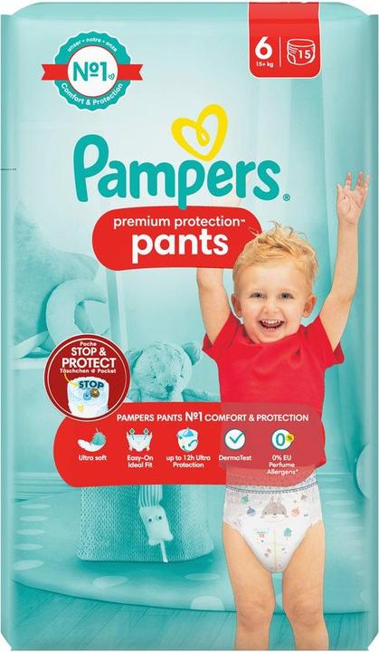 Immagine prodotto Pampers Premium Protection Pants (Dimensione 6, Pacco trasportabile, 15 Pezzo/i)