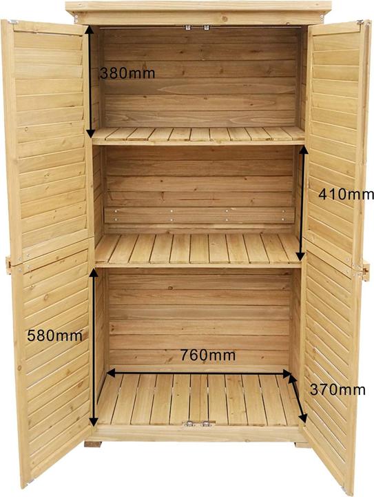 Immagine prodotto Wiltec Casetta da giardino Porta a doghe Legno di abete rosso Tetto in bitume 870x465x1600mm Casetta da