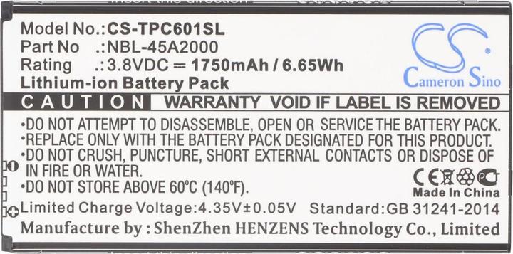 Actual product image XCell Battery suitable for TP-Link Neffos C5L mobile, smartphone, phone like NBL-45A2000 1750mAh 3.8V