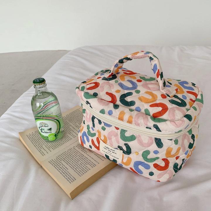 Actual product image Only-Bags.Store Quilting Cotton Make-Up Bag Zipper Cosmetic Organiser Travel Essential Bag Handbag Box