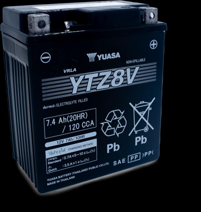 Produktbild Yuasa AGM Motorradbatterie 12V 7.4Ah 120A (12 V, 7 Ah)