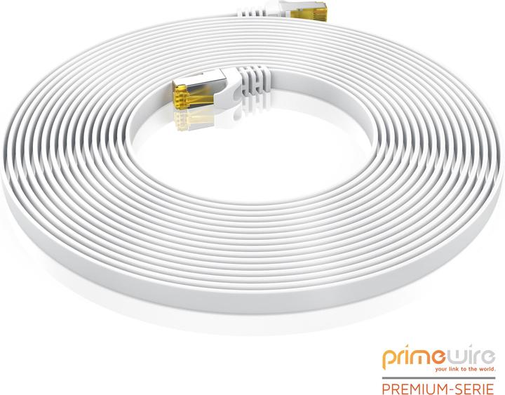 Produktbild Primewire CAT.7 Netzwerkkabel flach - Ethernet Gigabit Lan Kabel RJ45 - Patchkabel - komp. CAT.5 CAT.6 CAT.8 (U/FTP, CAT7, 1 m)