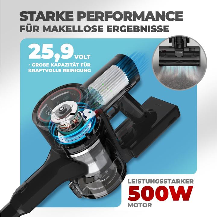 Actual product image KLAMER Cordless Vacuum Cleaner, 500 Watt Cordless Vacuum Cleaner, Flexible Cordless Handheld Vacuum