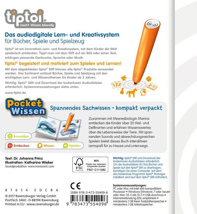 Produktbild tiptoi Wale und Delfine (Deutsch, Johanna Prinz, Katharina Wieker)