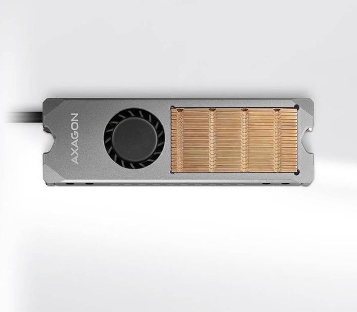 Image du produit Axagon CLR-M2FAN computer cooling system Solid-state drive Heatsink/Radiatior Grey 1 pièce(s)
