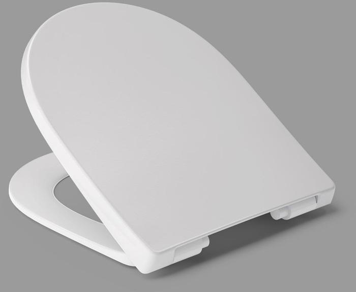 Actual product image Hamberger Sanitary WC seat Lopata Softclose Pre. white with stainless steel plug-in hinge C0102G