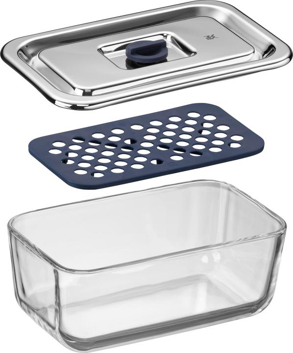 Produktbild WMF Frischhaltedosen Glas Set 3tlg luftdichter Deckel Abtropfgitter Top Serve (0.40 l)