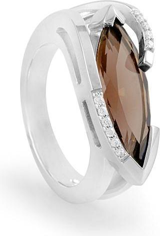 Produktbild Breuning RING - E.RAUCHQUARZ/Brill. 0,065 Ct. H/si (50, 585/14 K Gold)