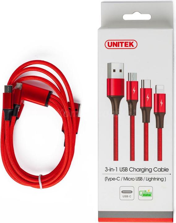 Produktbild Unitek USB-A – USB-C, Lightning, USB Micro B (1.20 m, USB 3.2 Gen 1)