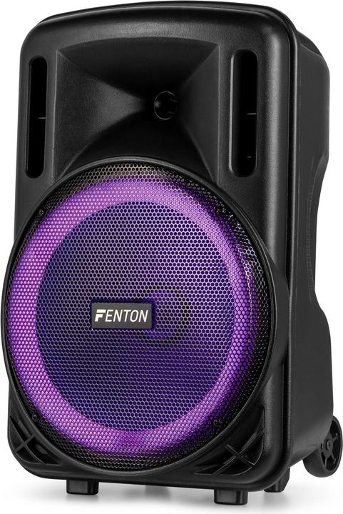 Actual product image Fenton Speaker Bluetooth - FT12LED MK2 karaoke box met LEDâ€™s, accu en microfoon - Voor (Active)