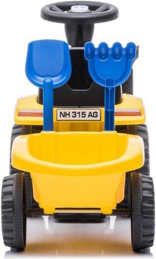 Actual product image Lean Toys Children's push tractor with trailer and accessories, yellow