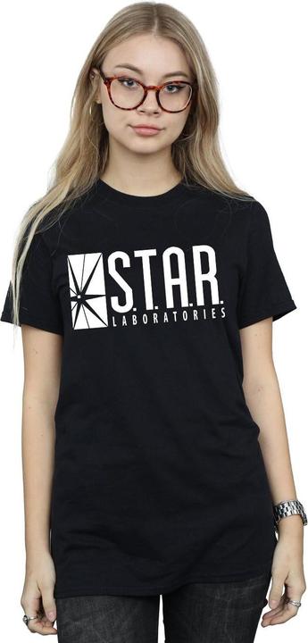 Actual product image Womens/Ladies The Flash STAR Labs Cotton Boyfriend T-Shirt (3XL)