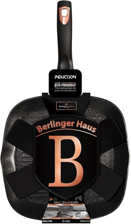 Image du produit BerlingerHaus GRILLING PAN GRANITE 28cm Black ROSE BH-1636 (Poêle à grillades, Aluminium)