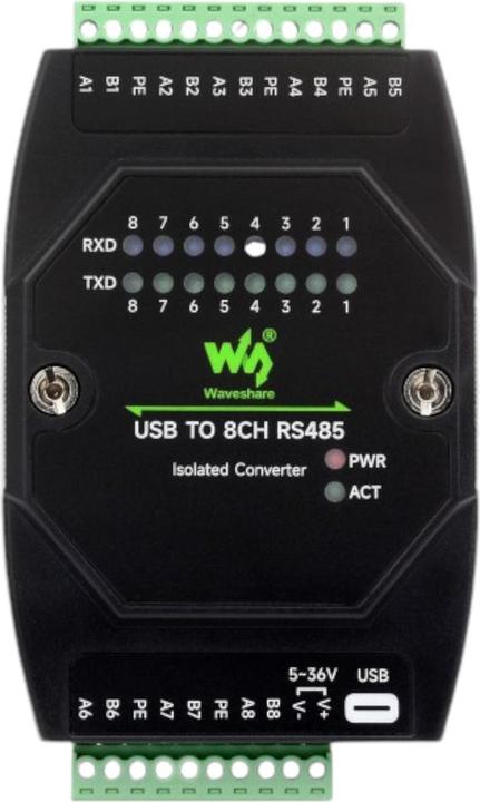 Image du produit WaveShare Convertisseur USB vers RS485 8 canaux