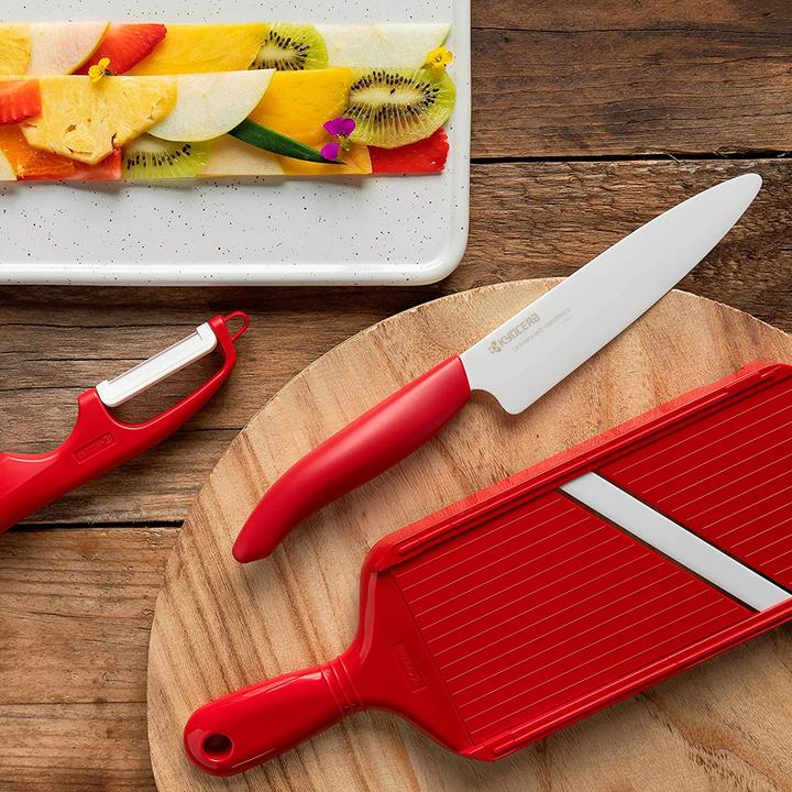 Produktbild Kyocera Keramik Allzweckmesser FK-110WH-RD Rot (11 cm)