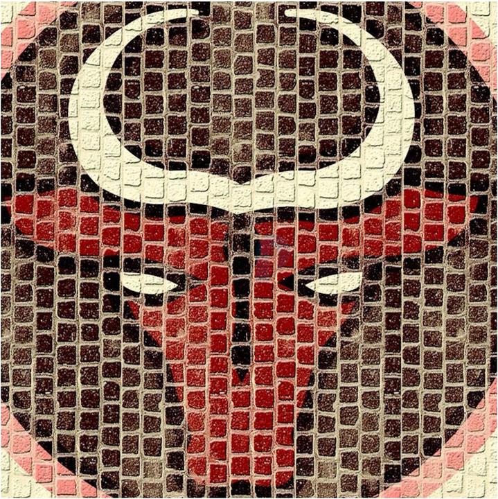 Actual product image Block Cuit. Ceramic stone mosaic - Zodiac sign Taurus (21 x 21 cm)
