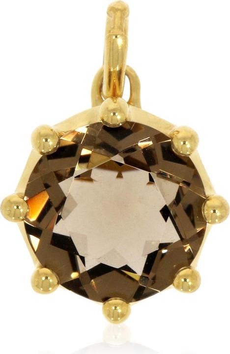 Image du produit Xen Pendentif avec 10 mm de quartz fumé-HT env. 3,6 ct. plaqué or jaune (Argent sterling 925)