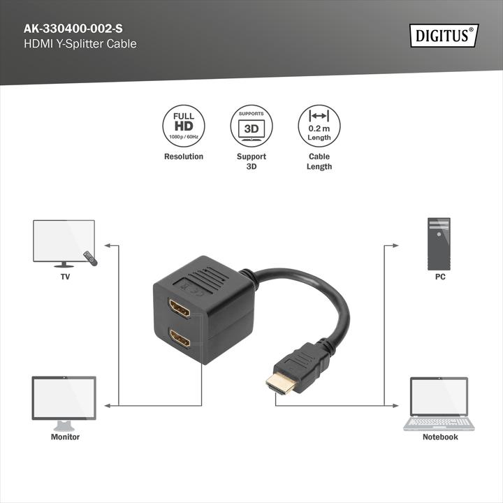 Produktbild Digitus HDMI zu (0.20 m, HDMI)