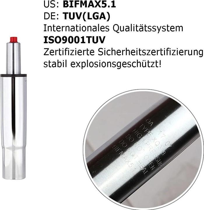 Image du produit Zrebzyr Vérin à gaz pour chaise de bureau 215mm, noir