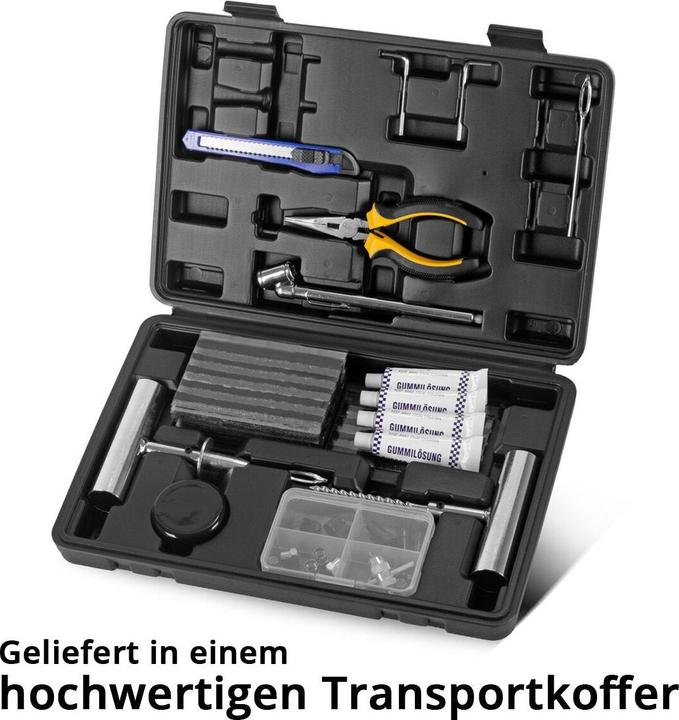 Produktbild Stahlwerk Reifenreparaturset 72-teilig, Reifenreparatur Kit Kfz, Flickset Auto