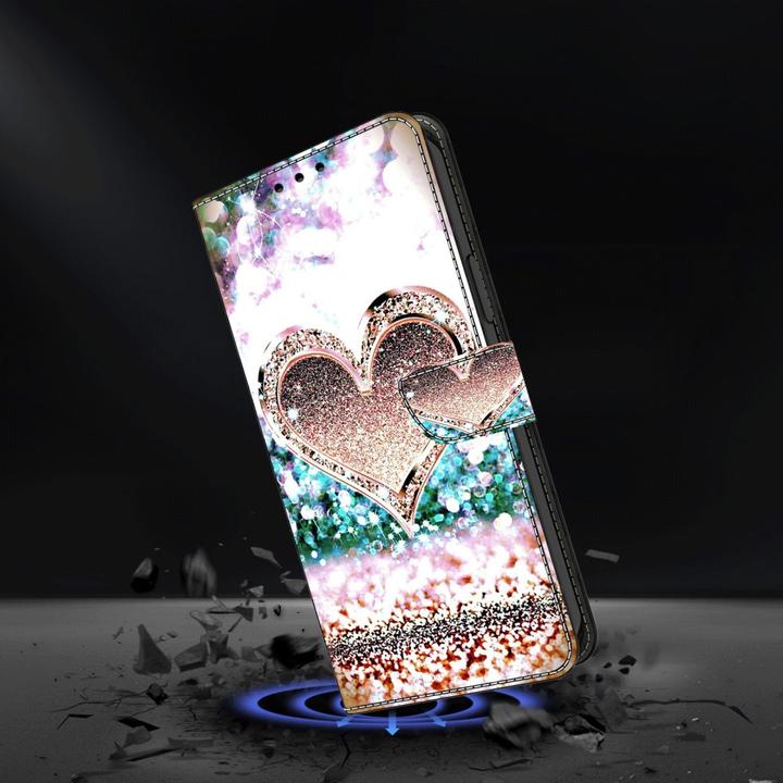 Immagine prodotto Art Custodia a libro per iPhone 15 Pro Max con tasca per carte Golden Heart (Apple iPhone 15 Pro Max)