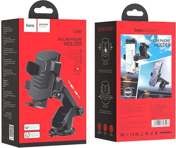 Immagine prodotto Hoco - Car Holder David (CA83) - Gravity Grip for Dashboard, Windshield - Black