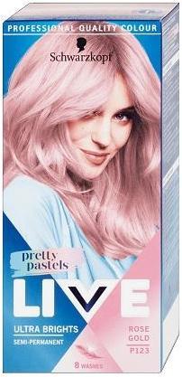 Schwarzkopf Live Ultra Brights Pretty Pastels teinture pour cheveux P123 Rose Gold (P123 Or rose)