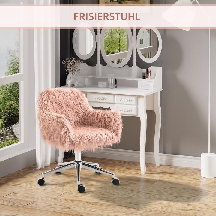 Actual product image Vinsetto Office chair with faux fur