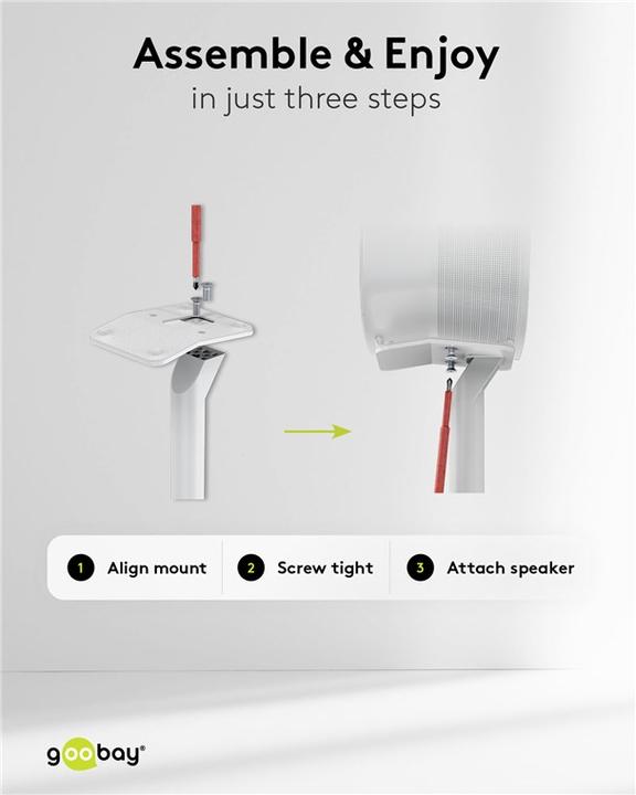 Produktbild Goobay Lautsprecherständer Modern Era 3 Base, weiss (1 Paar, Ständer, Nicht beweglich)