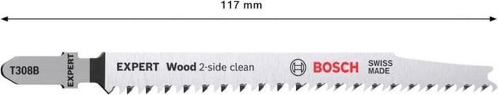 Produktbild Bosch Professional Zubehör EXPERT ‘Wood 2-side clean’ T 308 B Stichsägeblatt, 3 Stück