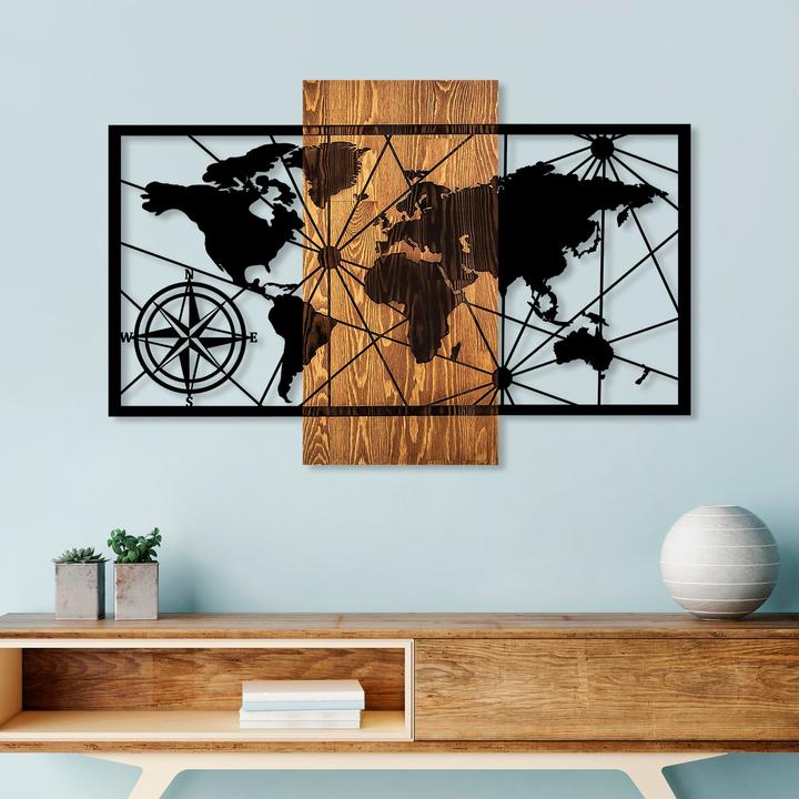 Actual product image Wallxpert Worldview Wooden Wall Accessory