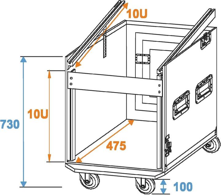 Actual product image Omnitronic 10 U case (L x W x H) 610 x 560 x 800 mm (Accessories)