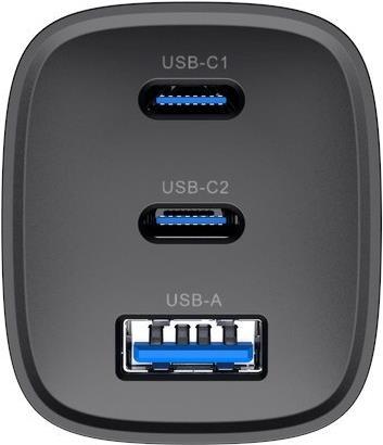 Actual product image Havit UC20 - GaN 65 W Reiseladegerät mit drei Anschlüssen schwarz (65 W)