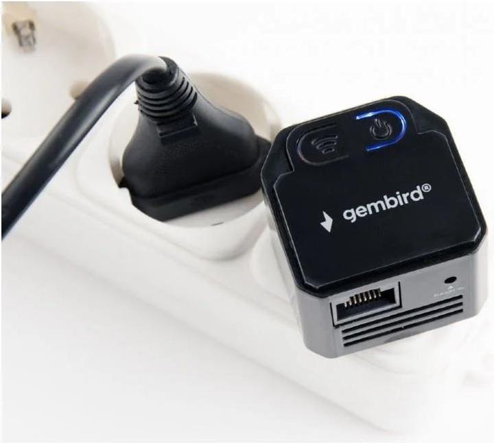 Actual product image Gembird WNP-RP300-03-BK Bridge & Repeater Network Repeater (300 Mbit/s)