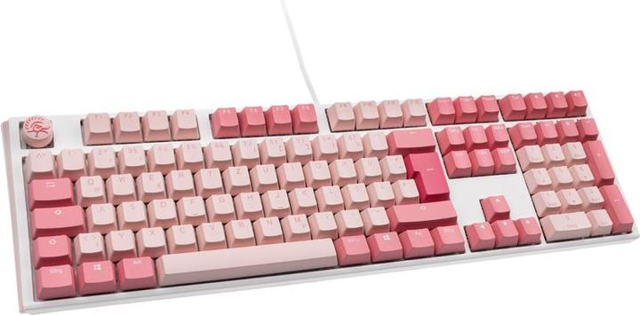 Actual product image Ducky One 3 Gossamer Pink Gaming Keyboard - MX-Ergo-Clear (DE, Cable)