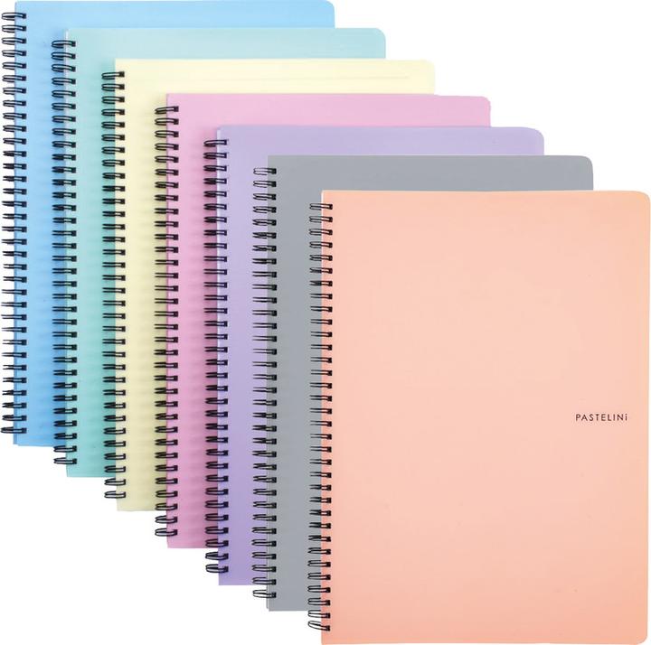 Pastelini Spiralbuch (A4, Liniert, Harter Einband)