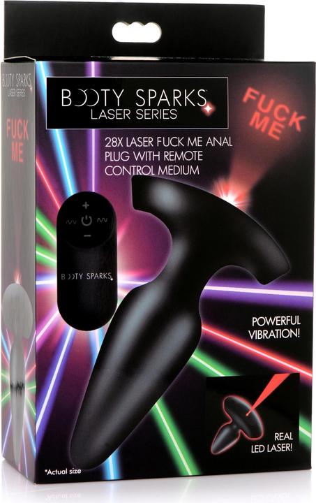 Actual product image XR Brands Laser Fuck Me Medium Anal Plug with Remote Control