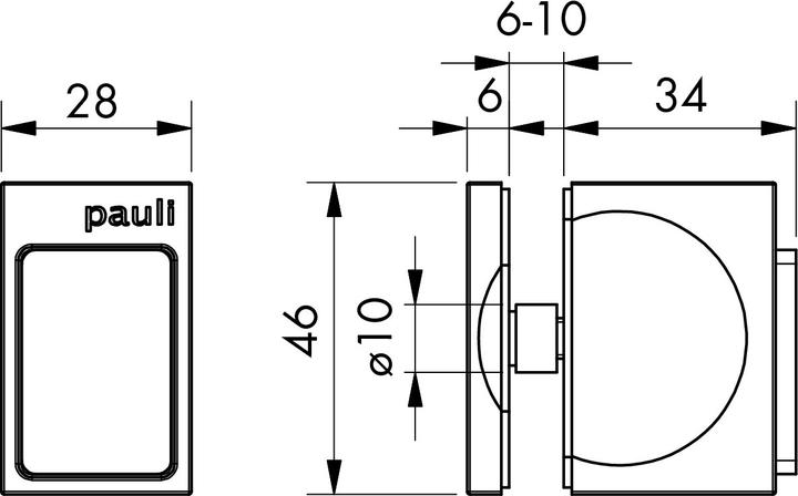 Image du produit Pauli+Sohn Boutons pour portes en verre 8271 (Bouton de porte)